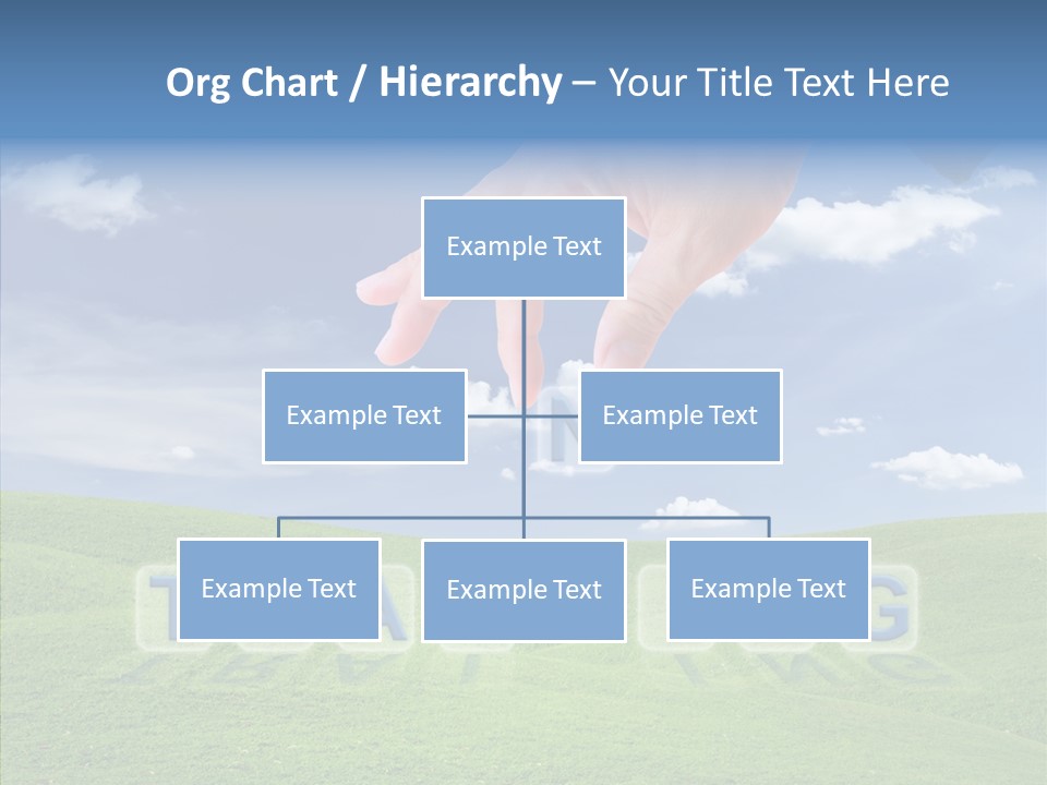 A Person's Hand Reaching For A Word In The Sky PowerPoint Template