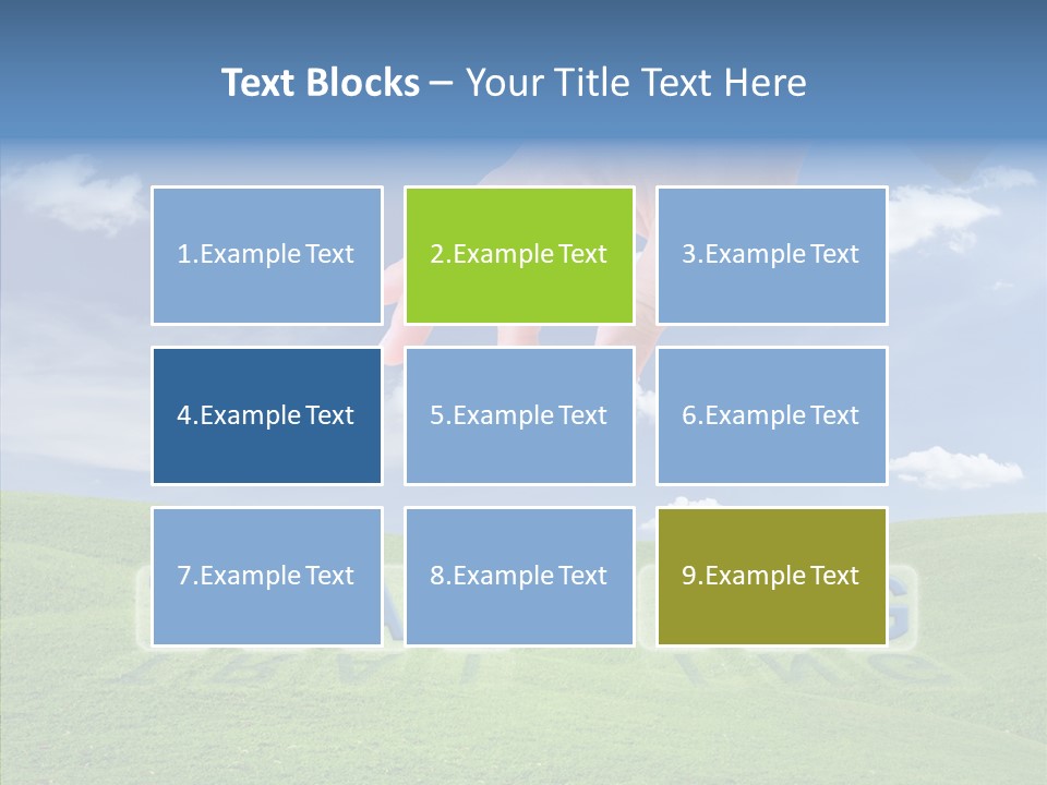 A Person's Hand Reaching For A Word In The Sky PowerPoint Template