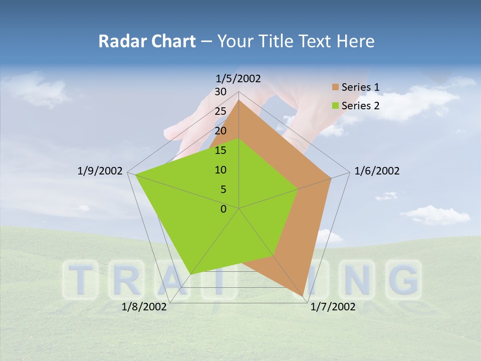 A Person's Hand Reaching For A Word In The Sky PowerPoint Template