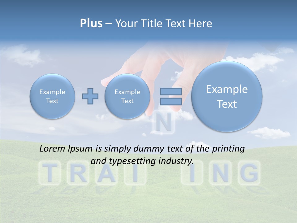 A Person's Hand Reaching For A Word In The Sky PowerPoint Template