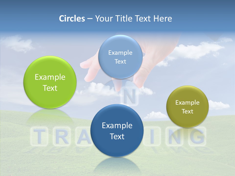 A Person's Hand Reaching For A Word In The Sky PowerPoint Template