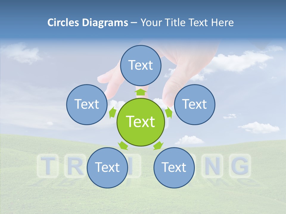 A Person's Hand Reaching For A Word In The Sky PowerPoint Template