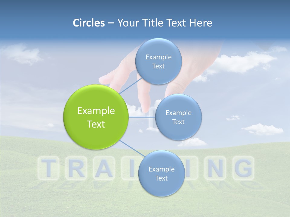 A Person's Hand Reaching For A Word In The Sky PowerPoint Template