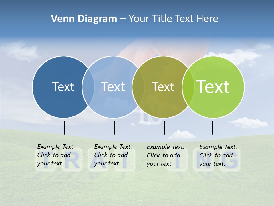 A Person's Hand Reaching For A Word In The Sky PowerPoint Template
