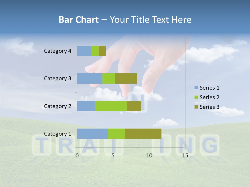 A Person's Hand Reaching For A Word In The Sky PowerPoint Template