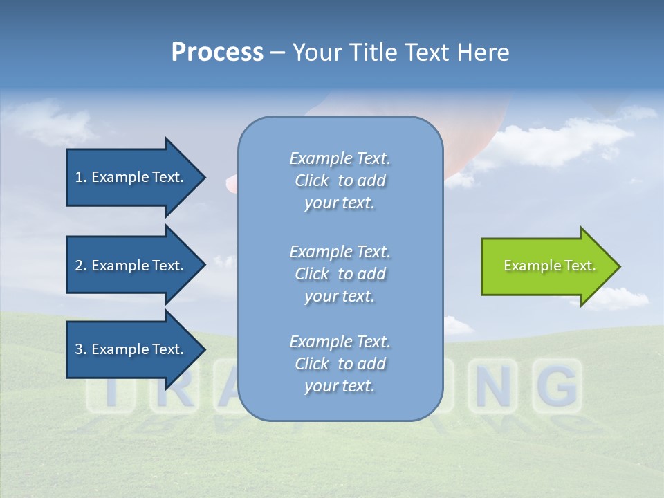 A Person's Hand Reaching For A Word In The Sky PowerPoint Template