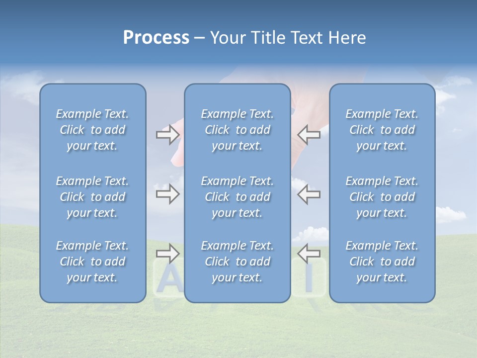 A Person's Hand Reaching For A Word In The Sky PowerPoint Template