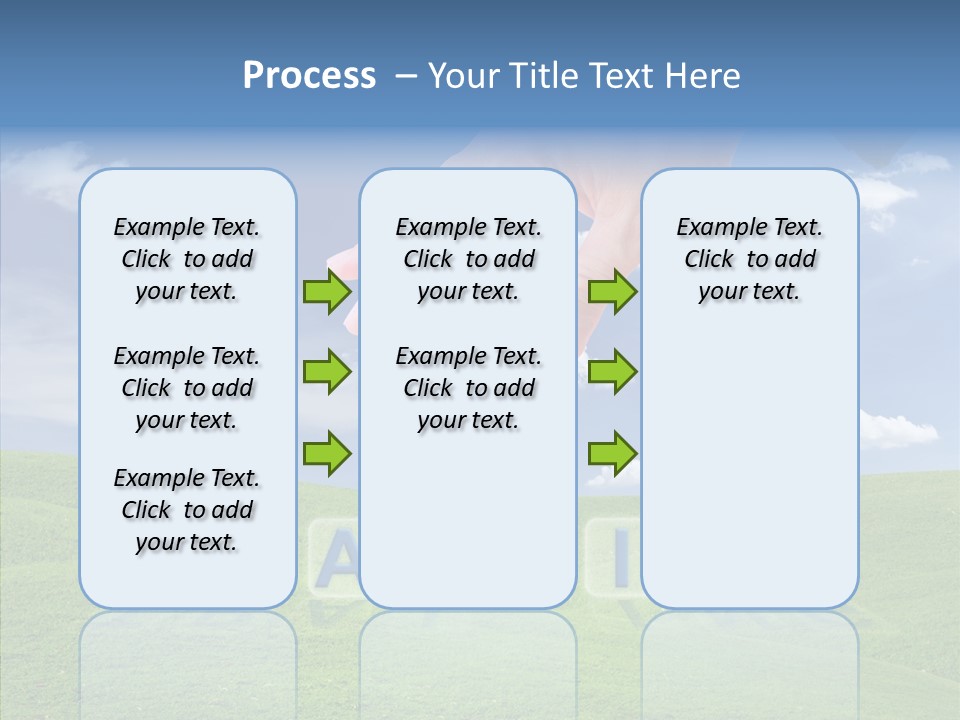 A Person's Hand Reaching For A Word In The Sky PowerPoint Template
