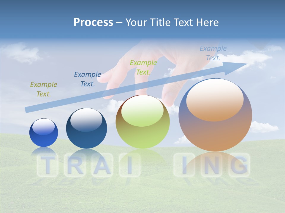 A Person's Hand Reaching For A Word In The Sky PowerPoint Template