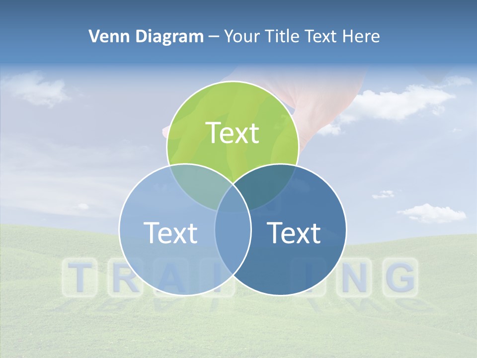 A Person's Hand Reaching For A Word In The Sky PowerPoint Template