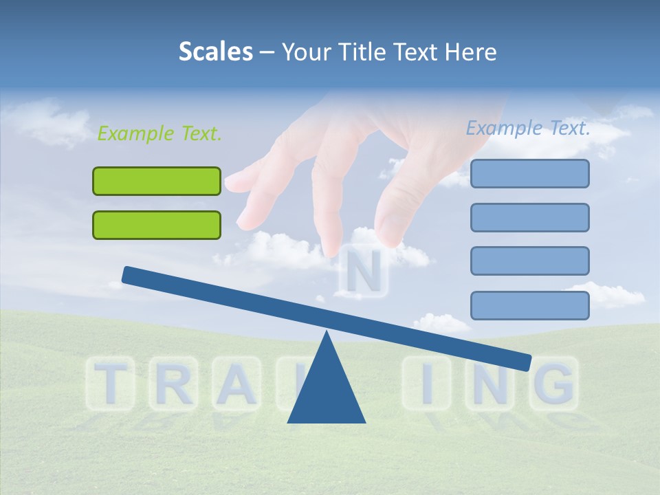 A Person's Hand Reaching For A Word In The Sky PowerPoint Template