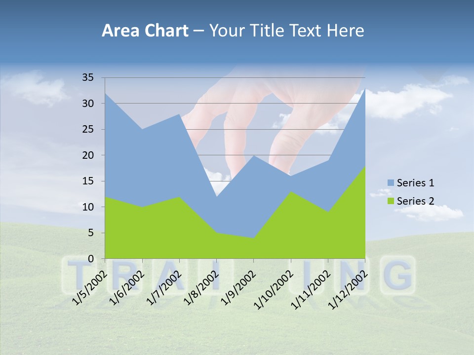 A Person's Hand Reaching For A Word In The Sky PowerPoint Template