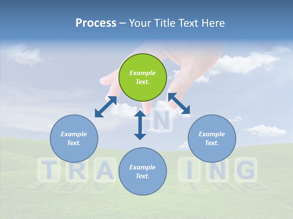A Person's Hand Reaching For A Word In The Sky PowerPoint Template
