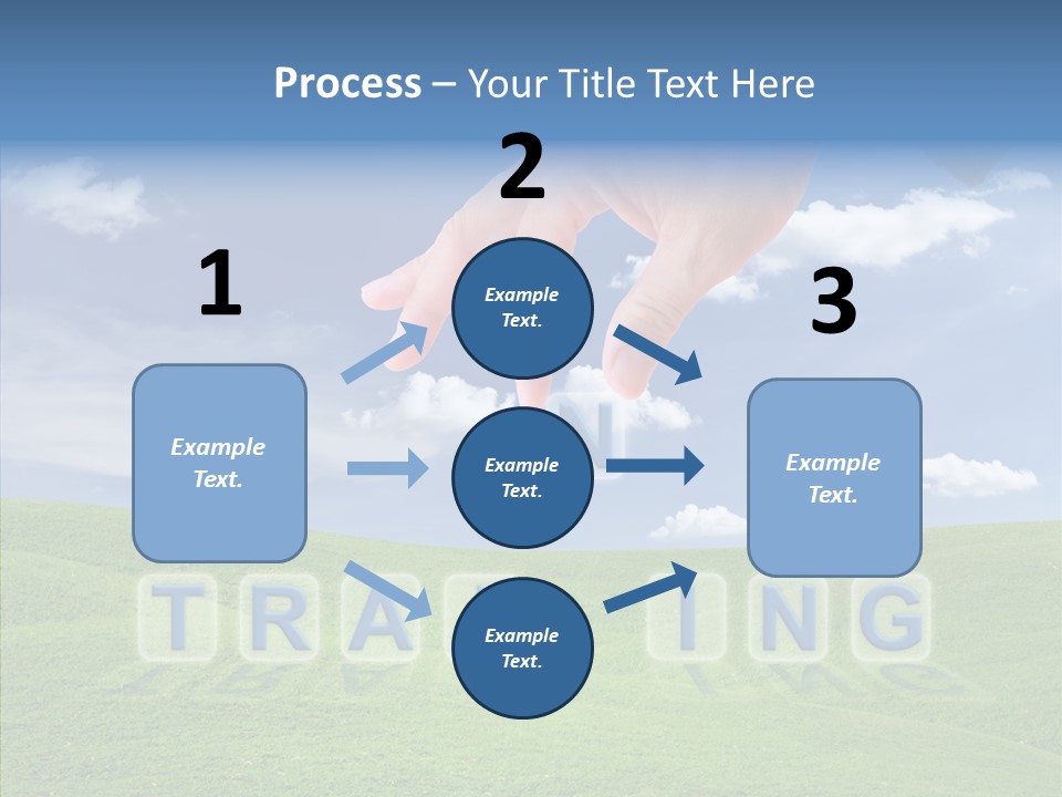 A Person's Hand Reaching For A Word In The Sky PowerPoint Template