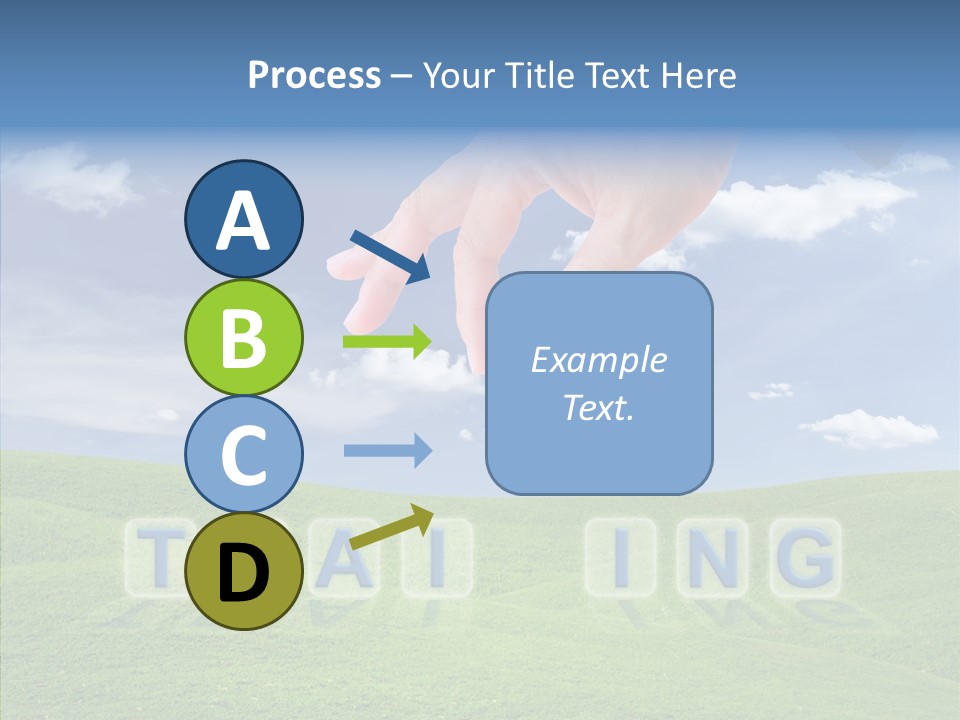 A Person's Hand Reaching For A Word In The Sky PowerPoint Template