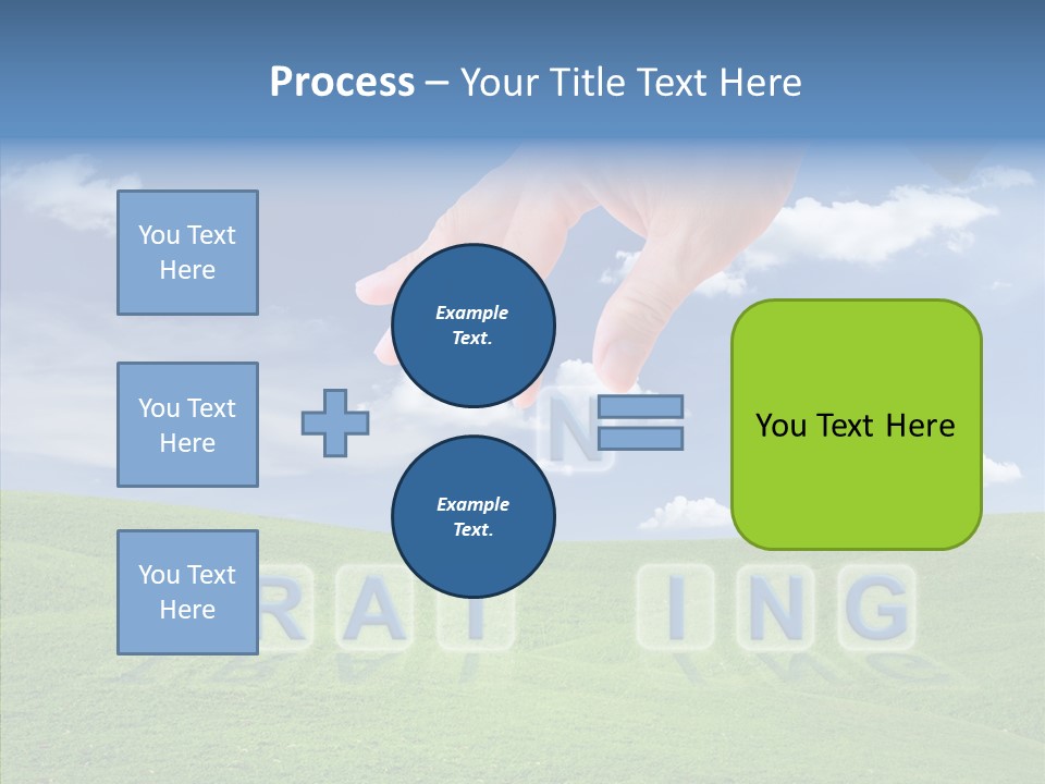 A Person's Hand Reaching For A Word In The Sky PowerPoint Template