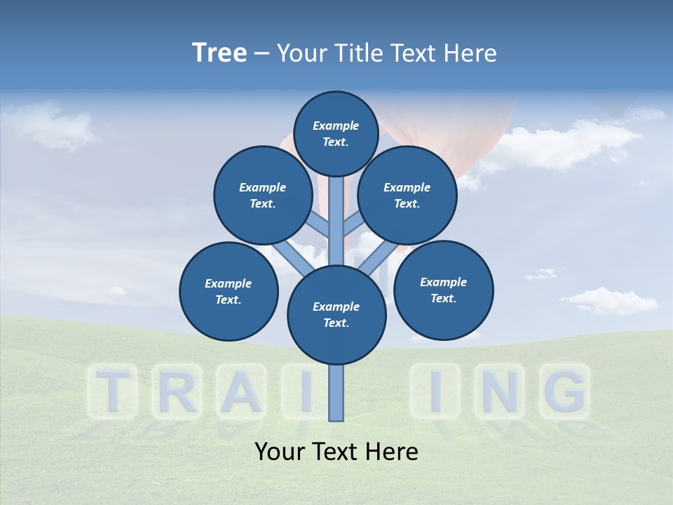 A Person's Hand Reaching For A Word In The Sky PowerPoint Template