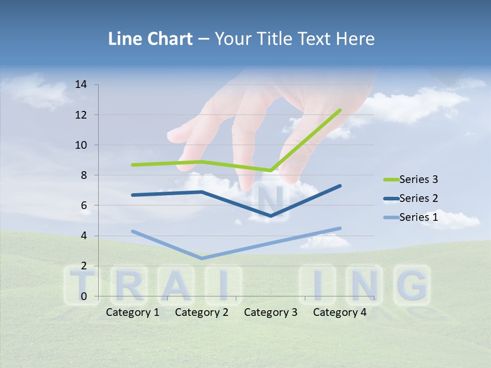 A Person's Hand Reaching For A Word In The Sky PowerPoint Template