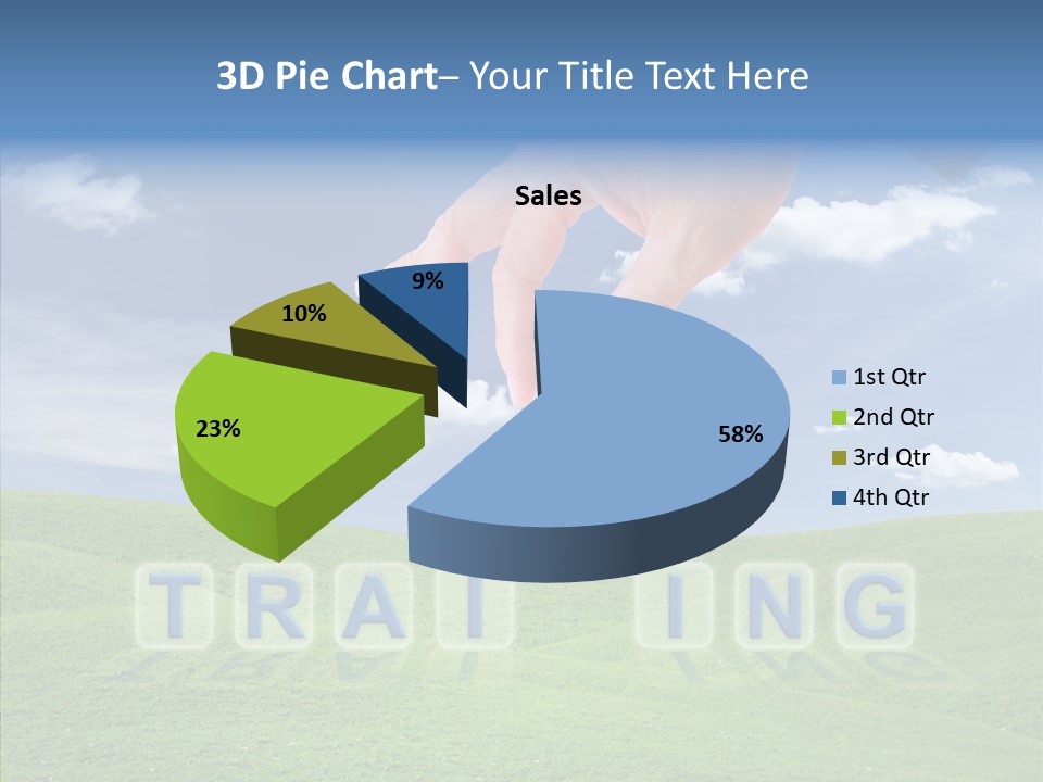 A Person's Hand Reaching For A Word In The Sky PowerPoint Template