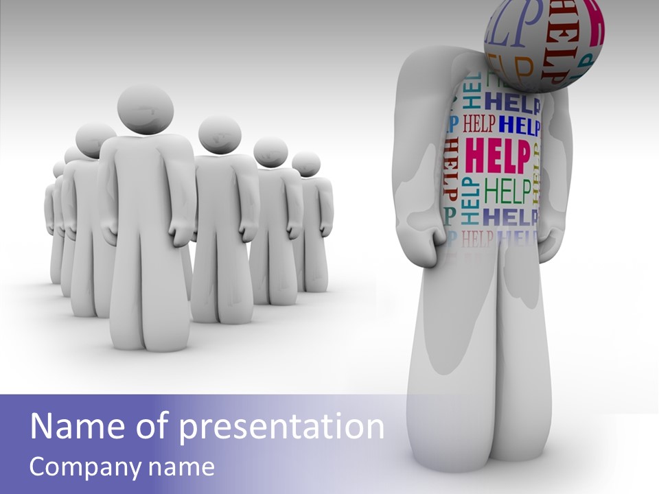 Unique Depressed Help PowerPoint Template