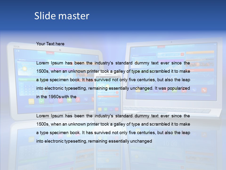 White Smartphone Pda PowerPoint Template