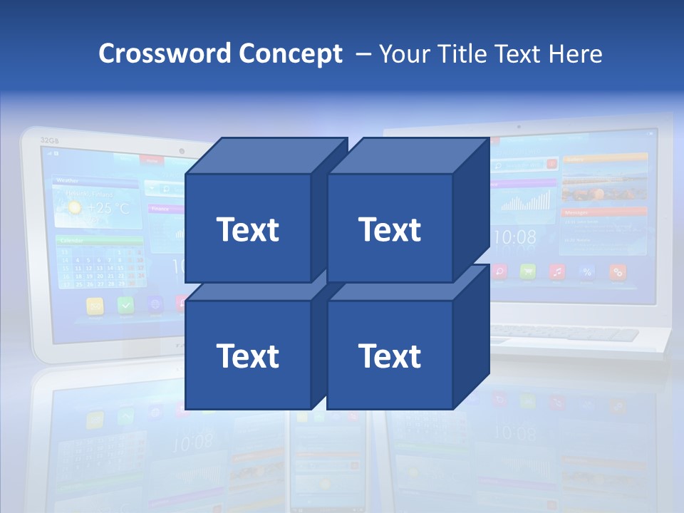 White Smartphone Pda PowerPoint Template