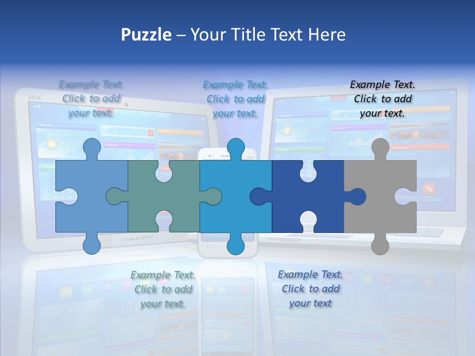 White Smartphone Pda PowerPoint Template