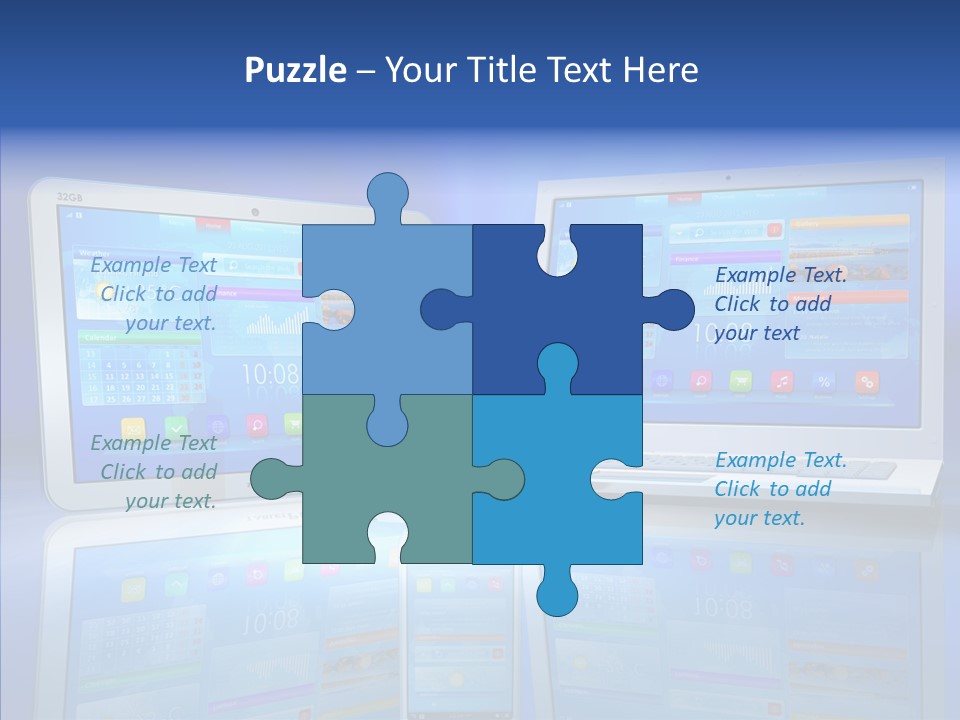 White Smartphone Pda PowerPoint Template