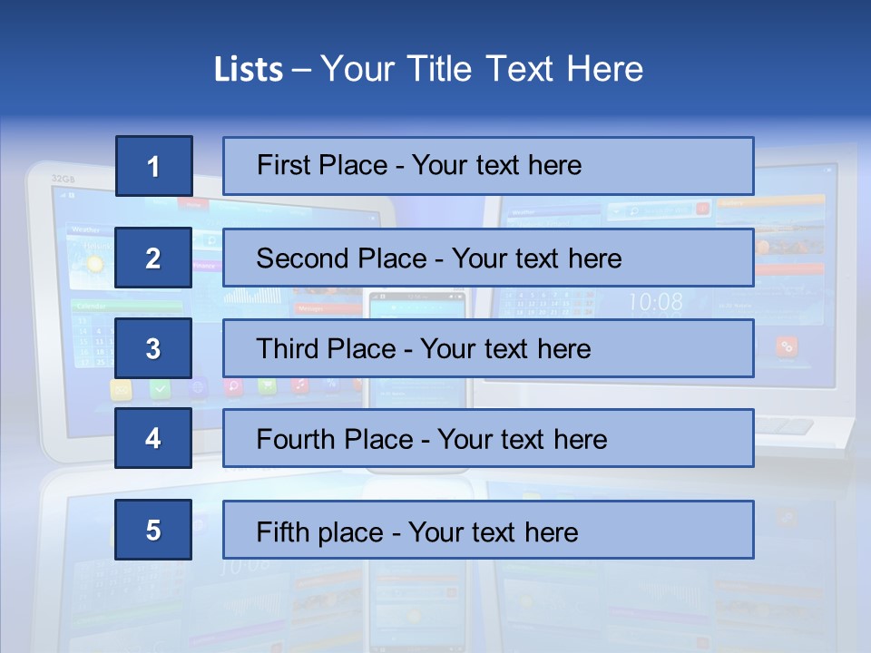 White Smartphone Pda PowerPoint Template