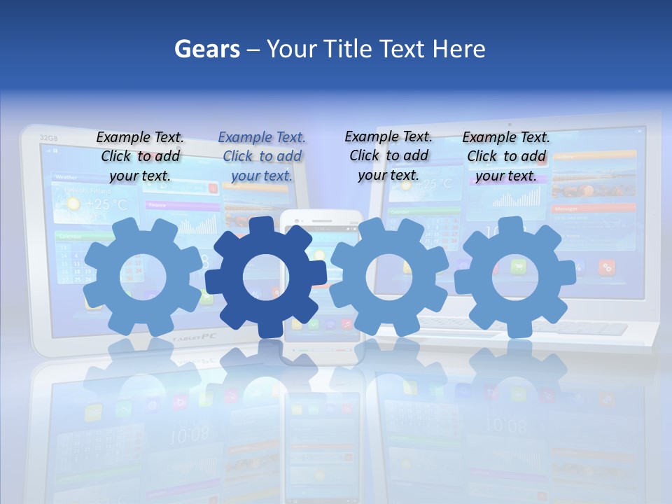 White Smartphone Pda PowerPoint Template