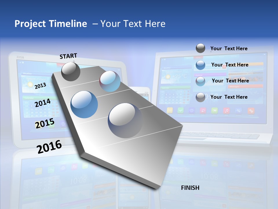 White Smartphone Pda PowerPoint Template