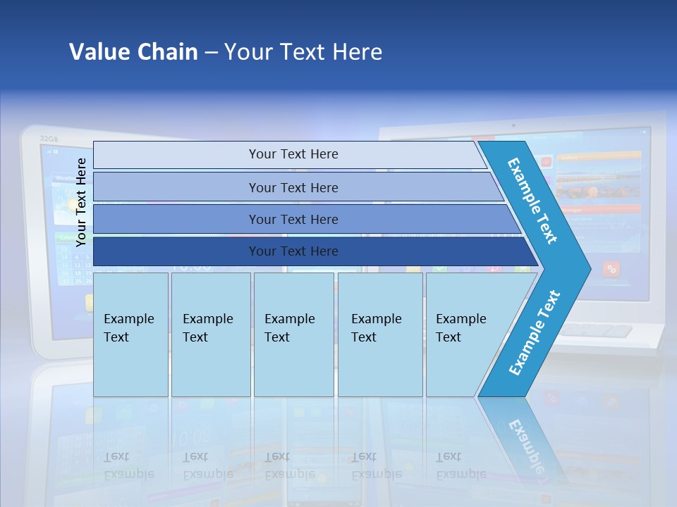 White Smartphone Pda PowerPoint Template