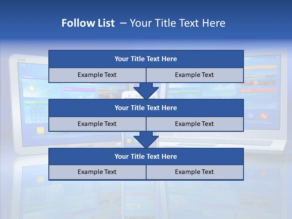 White Smartphone Pda PowerPoint Template