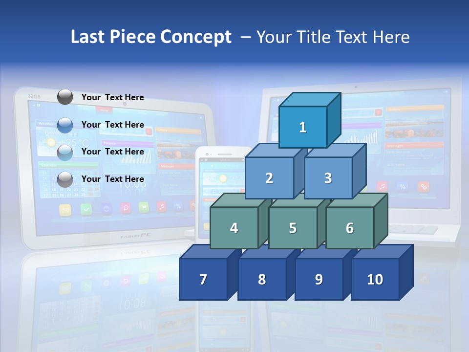 White Smartphone Pda PowerPoint Template