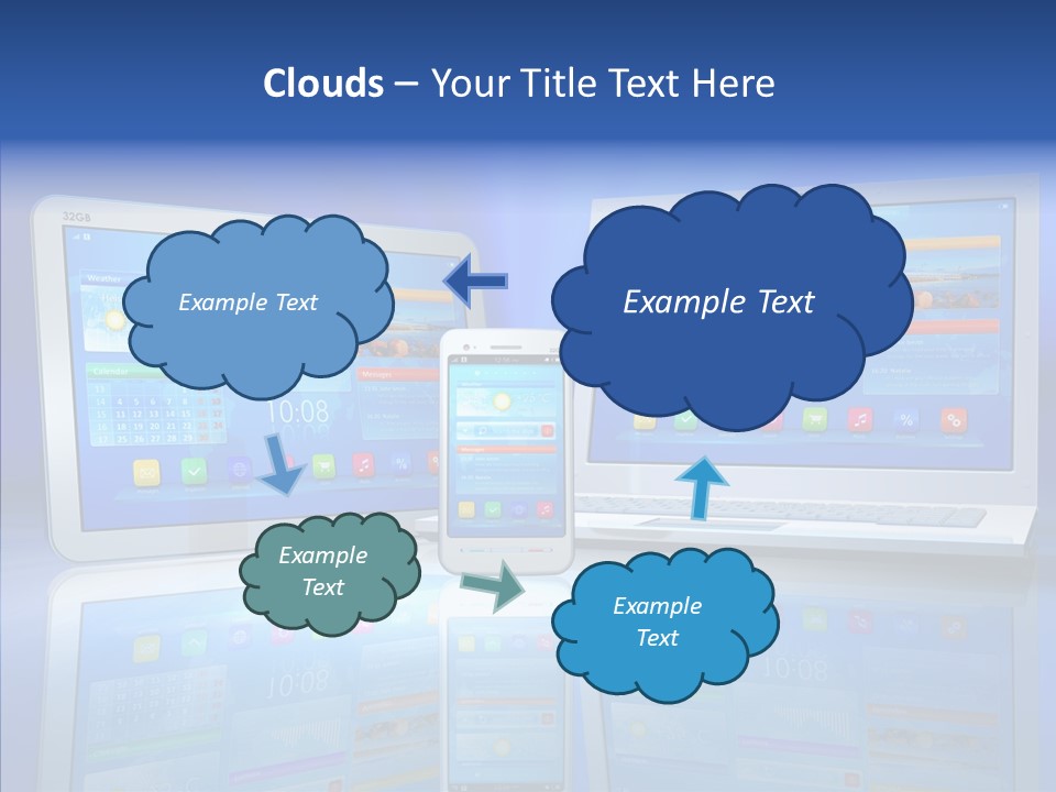 White Smartphone Pda PowerPoint Template