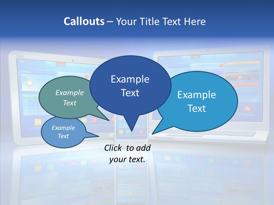White Smartphone Pda PowerPoint Template