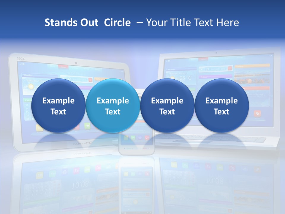 White Smartphone Pda PowerPoint Template