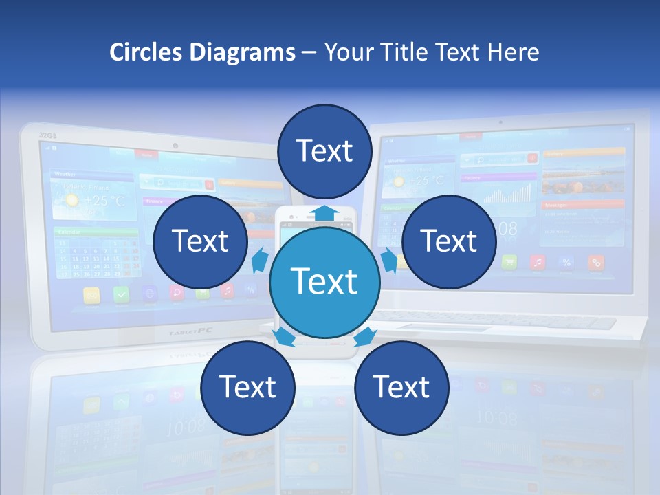 White Smartphone Pda PowerPoint Template