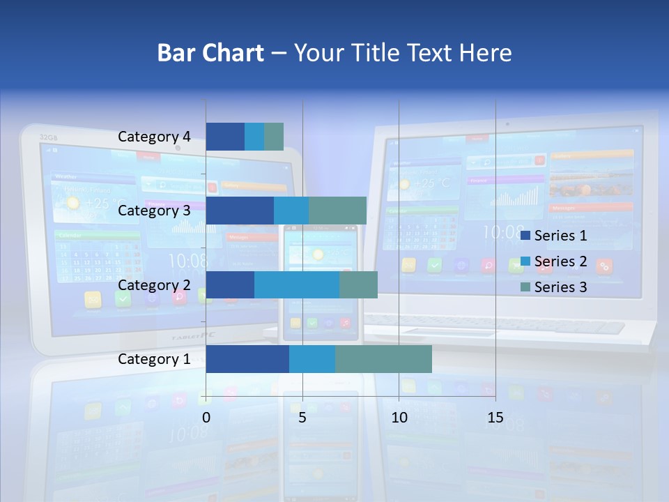 White Smartphone Pda PowerPoint Template