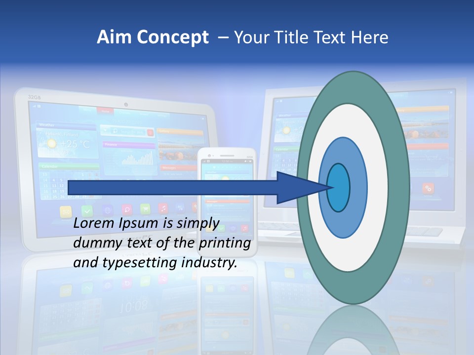 White Smartphone Pda PowerPoint Template