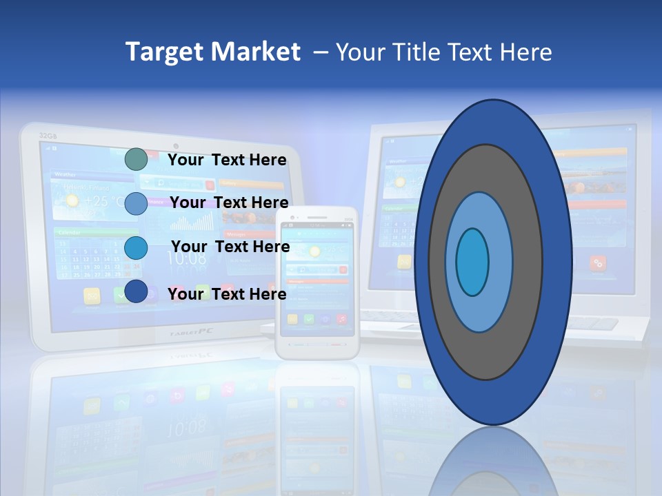 White Smartphone Pda PowerPoint Template