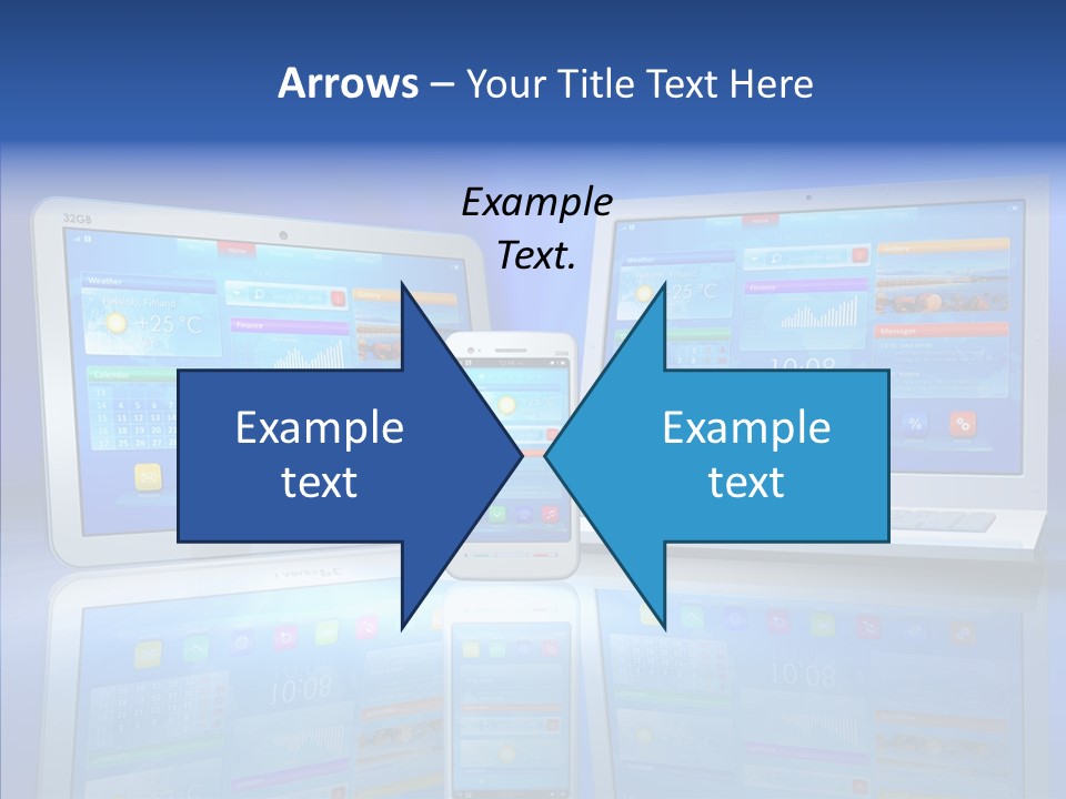 White Smartphone Pda PowerPoint Template