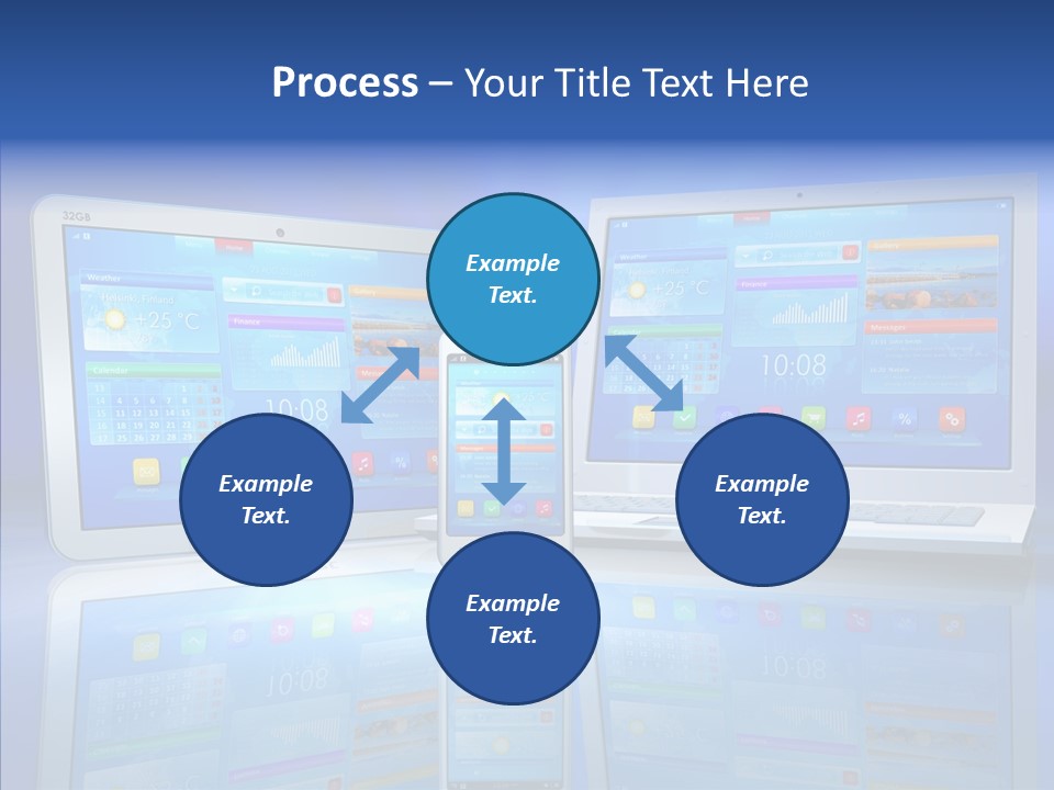White Smartphone Pda PowerPoint Template