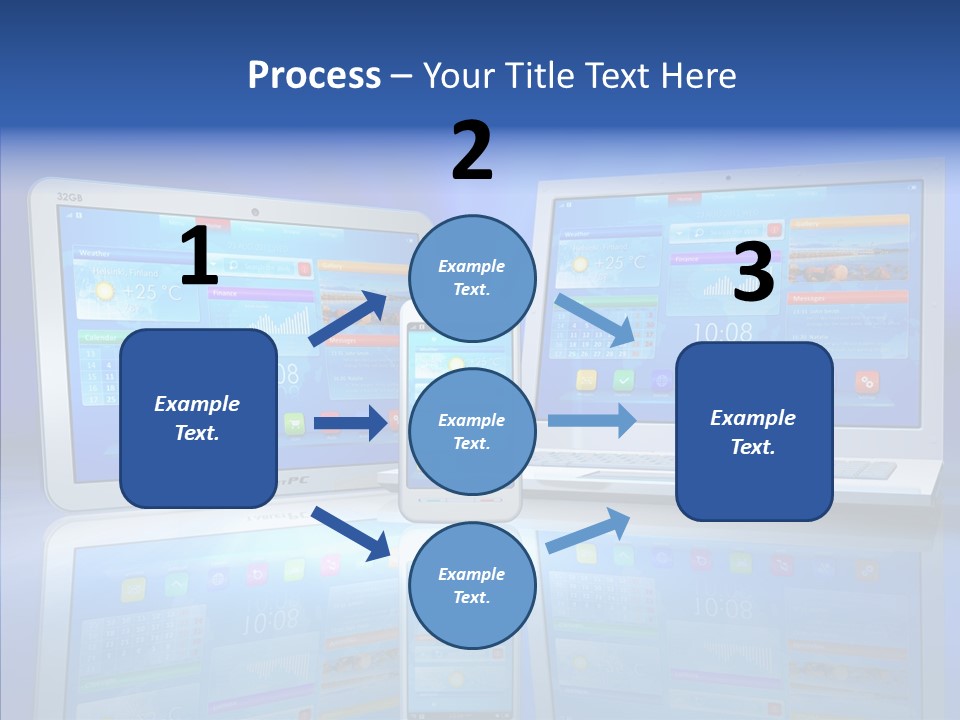 White Smartphone Pda PowerPoint Template