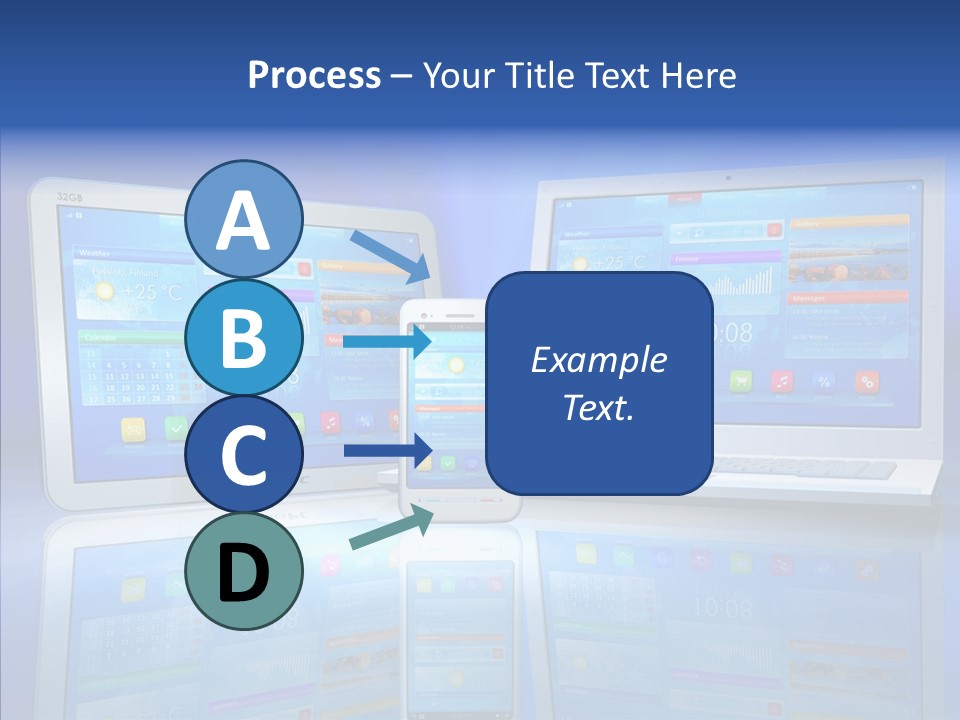 White Smartphone Pda PowerPoint Template