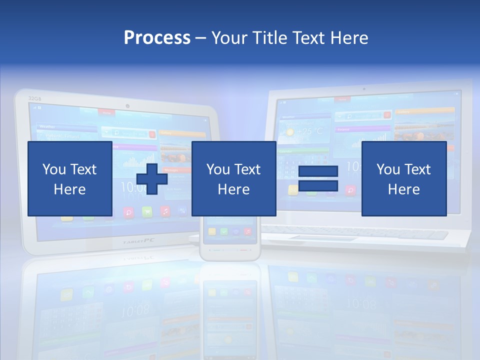 White Smartphone Pda PowerPoint Template