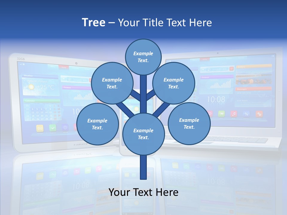 White Smartphone Pda PowerPoint Template