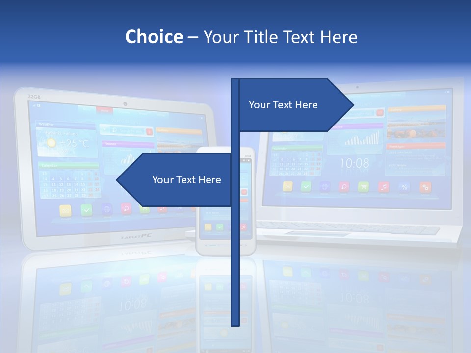 White Smartphone Pda PowerPoint Template
