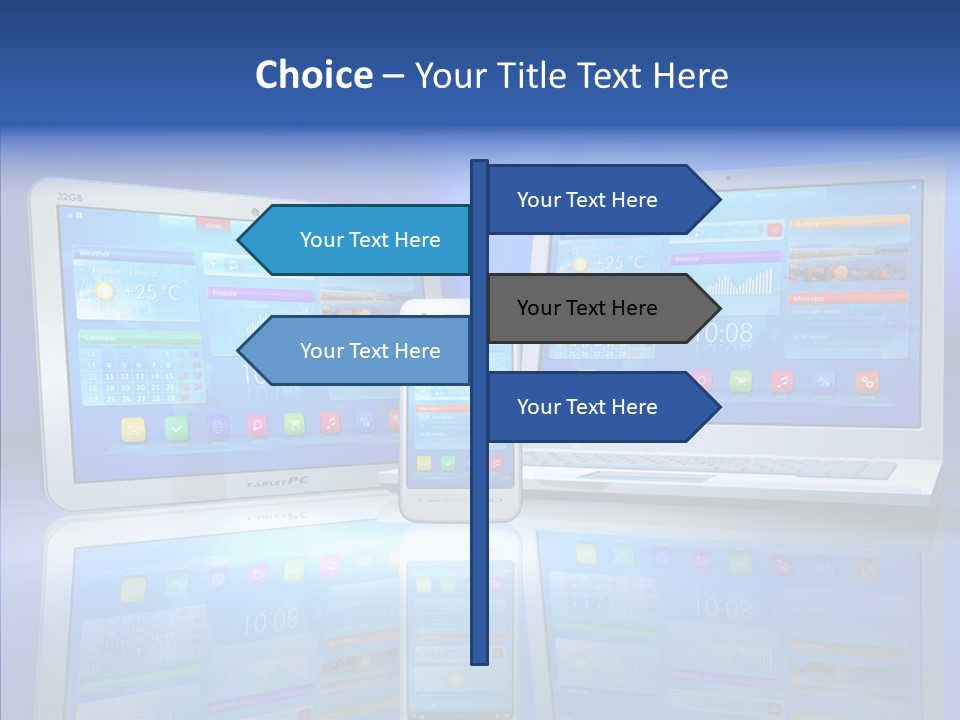 White Smartphone Pda PowerPoint Template