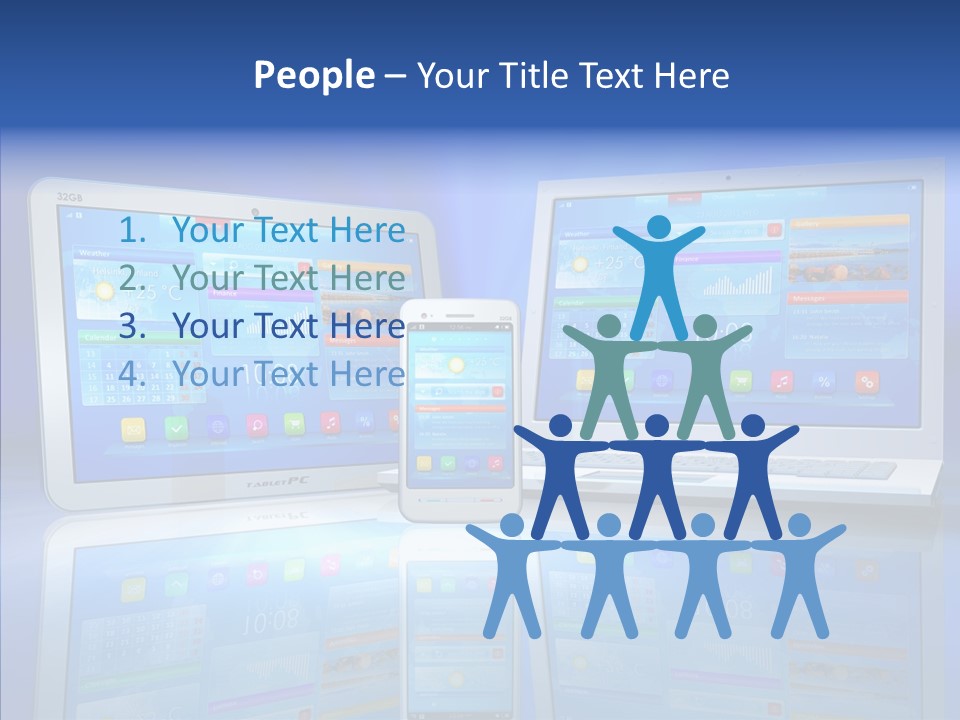 White Smartphone Pda PowerPoint Template